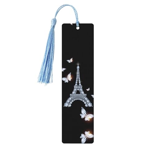 Eiffelturm Exquisites Lesezeichen aus Holz mit doppelseitigem Druck, ideales Geschenk für Buchliebhaber von GGDCRFF