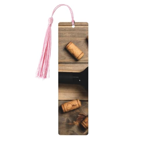 Weinflaschenkorken Trauben Exquisites Holz-Lesezeichen mit doppelseitigem Druck, ideales Geschenk für Buchliebhaber von GGDCRFF
