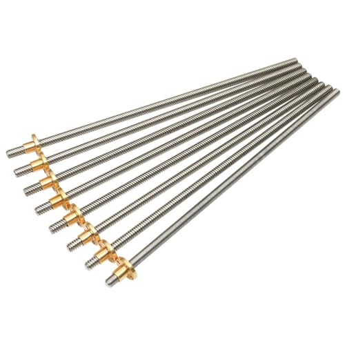 Drucker-Leitspindel, 1 Stück 3D-Drucker T8-Leitspindel, Gewinde 8 mm, Steigung 1 mm, 2 mm, Länge 100 mm, 200 mm, 300 mm, 500 mm, 600 mm, 800 mm, Trapezstange mit Messingmutter (Farbe: Steigung 2 mm, S Drucker-Leitspindel, 1 Stück 3D-Drucker T8-Leitspindel, Gewinde 8 mm, Steigung 1 mm, 2 mm, Länge 100 mm, 200 mm, 300 mm, 500 mm, 600 mm, 800 mm, Trapezstange mit Messingmutter (Farbe: Steigung 2 mm, S von GGFFJ