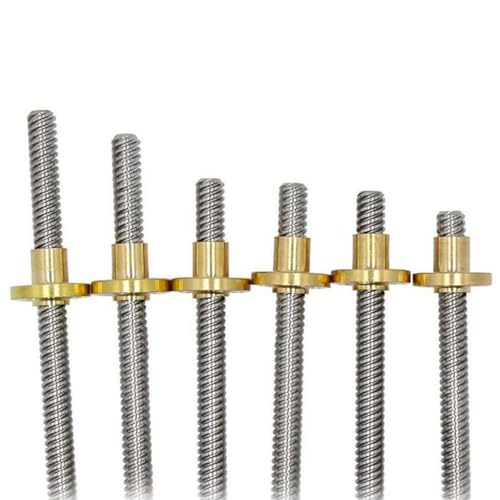 Drucker-Leitspindel, 1 Stück T8-Leitspindel aus Edelstahl 304, Durchmesser 8 mm, Steigung 1 mm, Leitung 1 mm, Länge 100–600 mm mit Kupfermutter for 3D-Drucker und CNC (Größe: 400 mm)(100MM) von GGFFJ