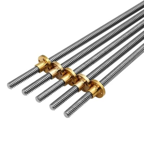 Drucker-Leitspindel, 1 Stück T8-Leitspindel aus Edelstahl 304, Durchmesser 8 mm, Steigung 1 mm, Leitung 1 mm, Länge 100–600 mm mit Kupfermutter for 3D-Drucker und CNC (Größe: 800 mm)(350MM) von GGFFJ