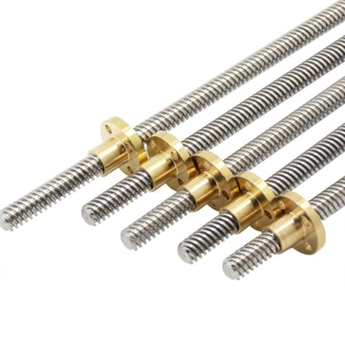 Drucker-Leitspindel, 1 Stück T8-Leitspindel for 3D-Drucker-Linearführungen, Schrittmotor, Steigung 2 mm, Leitung 2 mm, Trapezstange aus Edelstahl 304 mit Mutter (500 mm)(800mm) von GGFFJ