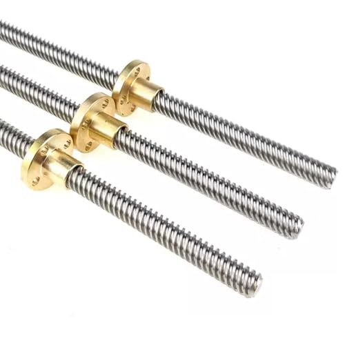 Drucker-Leitspindel, 1 Stück T8-Leitspindel for CNC-3D-Drucker, Steigung 2, 4 mm, Länge 100–1000 mm, Trapezgewindestange aus Edelstahl mit Kupfermutter (300 mm)(700mm) von GGFFJ