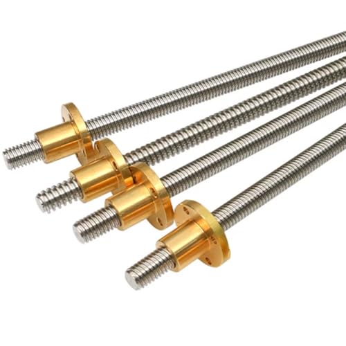 Drucker-Leitspindel, 3D-Drucker T12-Leitspindel, Steigung 10 mm, 2 mm Länge, 100 mm, 150 200 250 300 350 400 450 500 550 600 800 1000 1200 mm mit Kupfermutter, 1 Stück (1000 mm)(250mm) von GGFFJ
