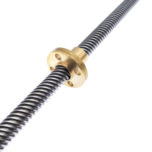 Drucker-Leitspindel, 500 mm T8-Leitspindel, Teile for 3D-Drucker, Steigung 1 mm, 2 mm, 4 mm, 8 mm, 10 mm, 12 mm, Steigung 1 mm, 2 mm, Trapezgewindespindeln mit Mutter, 1 Stück (Steigung 8 mm)(Lead 1mm von GGFFJ