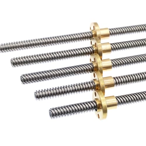 Drucker-Leitspindel, Leitspindel T8 500 mm Linearführung 3D-Druckerteile Teilung 2 mm Blei 1 mm 2 mm 4 mm 8 mm 10 mm 12 mm Trapezschrauben mit Mutter, 1 Stück (Farbe: Blei 4 mm)(Lead 8mm) von GGFFJ