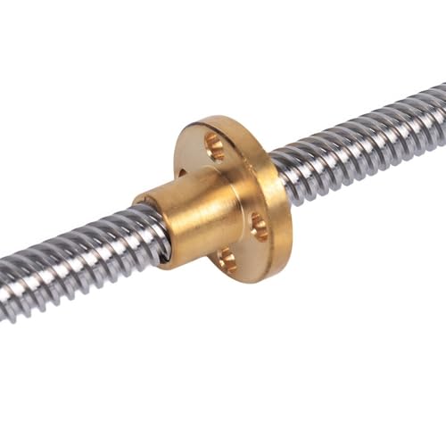 Drucker-Leitspindel, T10-Leitspindel 3D-Drucker, Länge 100 mm - 1000 mm, 2 mm Trapezspindelschraube aus Edelstahl und Kupfermutter, 1 Stück (850 mm)(400mm) von GGFFJ