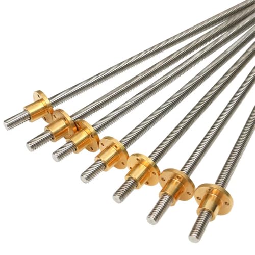 Drucker-Leitspindel, T10-Leitspindel aus Edelstahl for 3D-Drucker, Länge 100–1000 mm, 14 mm Trapezgewindespindel und Kupfermutter, 1 Stück (450 mm)(700mm) von GGFFJ