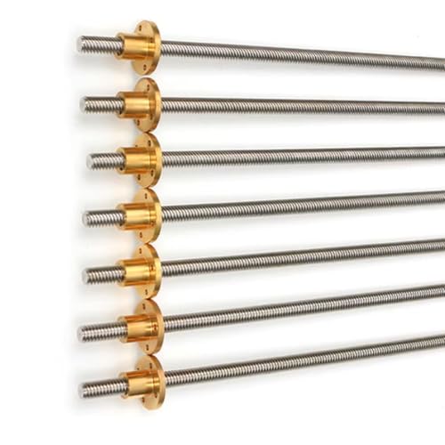 Drucker-Leitspindel, T10-Leitspindel aus Edelstahl for CNC-3D-Drucker, Länge 100 200 300 400 500 600 700 800 1000 mm, 10-mm-Leitung, Schraube und Kupfermutter, 1 Stück (1000 mm)(750mm) von GGFFJ
