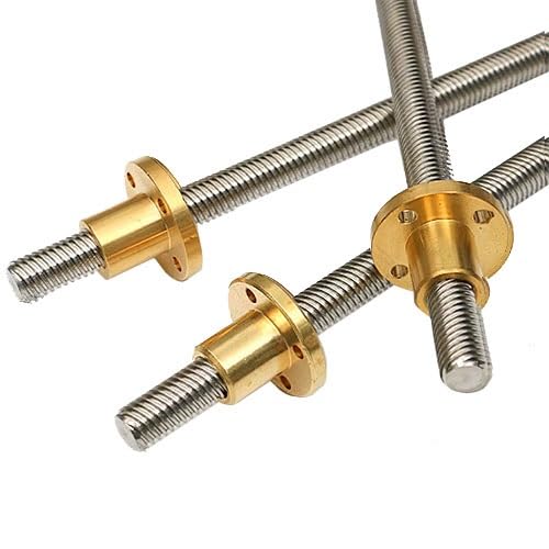 Drucker-Leitspindel, T12-Leitspindel 3D-Drucker, Leitung 8 mm Länge 100 mm 150 200 250 300 350 400 450 500 550 600 800 1000 1200 mm Edelstahlstange mit Kupfermutter, 1 Stück (800 mm)(500mm) von GGFFJ