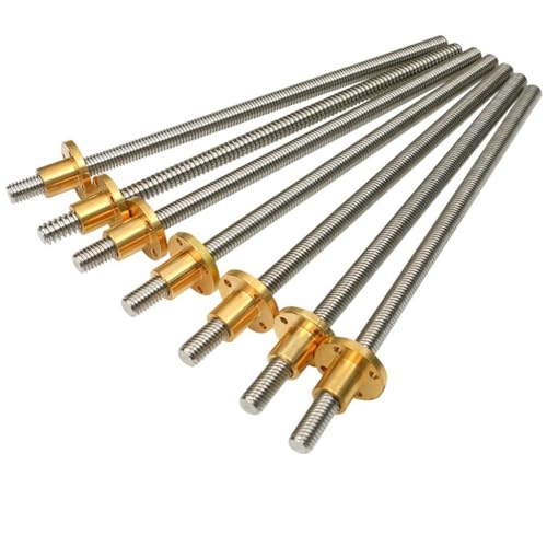 Drucker-Leitspindel, T12-Leitspindel for CNC-3D-Drucker, Steigung 2 mm, Steigung 16 mm, 20 mm, Länge 100–1000 mm, Trapezstange mit Kupfermutter, 1 Stück (700 mm, 20 mm)(800mm,16mm) von GGFFJ