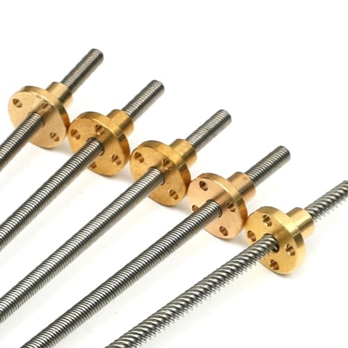 Drucker-Leitspindel, T6-Leitspindel mit Mutter, Steigung 1 mm, Steigung 4 mm, 100 mm - 1000 mm lange Gewindestange for Reprap 3D-Druckerzubehör(250 mm)(150mm) von GGFFJ
