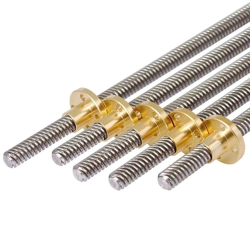 Drucker-Leitspindel, T8-Leitspindel, Außendurchmesser 8 mm, Steigung 2 mm, Steigung 2 mm/8 mm, 150 mm, 200 mm, 250 mm, 300 mm, 330 mm, 350 mm, 400 mm, 500 mm, mit Messingmutter for RepRap 3D-Drucker, Drucker-Leitspindel, T8-Leitspindel, Außendurchmesser 8 mm, Steigung 2 mm, Steigung 2 mm/8 mm, 150 mm, 200 mm, 250 mm, 300 mm, 330 mm, 350 mm, 400 mm, 500 mm, mit Messingmutter for RepRap 3D-Drucker, von GGFFJ