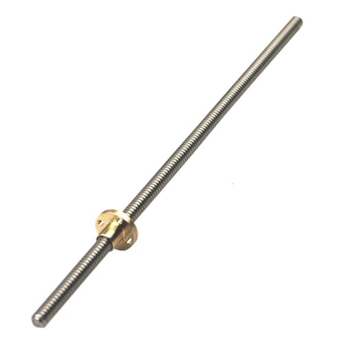 Drucker-Leitspindel, T8-Leitspindel, Steigung 2 mm/4 mm/8 mm, 2 mm Außendurchmesser, 8 mm Länge, 100 200 300 350 400 500 600 1000 mm, mit Kupfermutter for CNC-3D-Drucker (Leitung 8 mm, 650 mm)(Lead 4m von GGFFJ