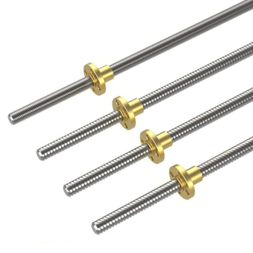 Drucker-Leitspindel, T8-Leitspindel mit Mutter, Steigung 2 mm, Leitung 2 mm/8 mm, 100 mm - 500 mm lange Gewindestange for RepRap 3D-Druckerzubehör (Farbe: Lead 8MM, Größe: 500mm)(Lead 10mm,400mm) von GGFFJ