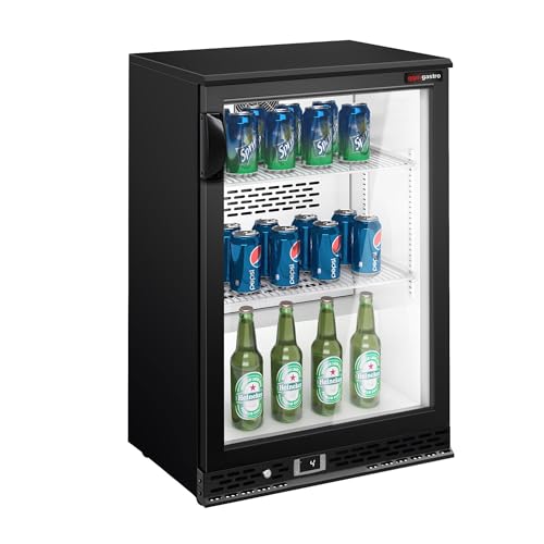 GGM Gastro | BGI140 | Barkühlschrank - 600mm - 140 Liter - mit 1 Glasflügeltür - Schwarz von GGM Gastro