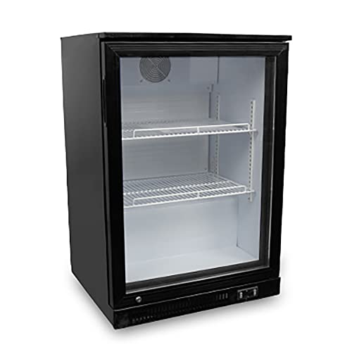GGM Gastro Bar Kühlschrank - 126 Liter - 1 abschließbare Glastür - Innenbeleuchtung - 230 V - 250 W - 2 Ablagegitter inklusive - Umluftkühlung - Abtauautomatik - Edelstahl - Schwarz - BKTG1S GGM Gastro Bar Kühlschrank - 126 Liter - 1 abschließbare Glastür - Innenbeleuchtung - 230 V - 250 W - 2 Ablagegitter inklusive - Umluftkühlung - Abtauautomatik - Edelstahl - Schwarz - BKTG1S von GGM Gastro