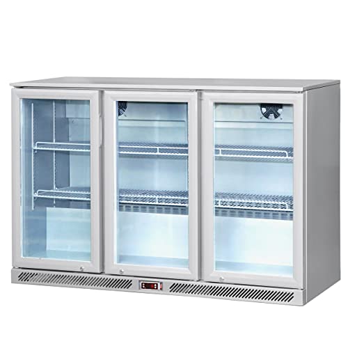 GGM Gastro | BKTG320E | Barkühlschrank - 1330mm - 320 Liter - mit 3 Glasflügeltüren - Grau von GGM Gastro