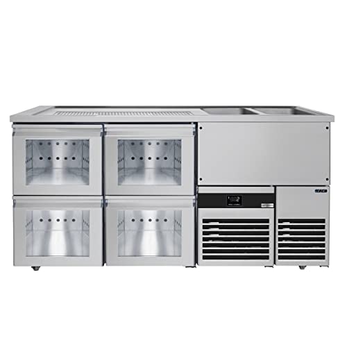 GGM Gastro | BRF207D#2#SG12 | Biertheke PREMIUM - 1950x700mm - 4 Glasschubladen von GGM Gastro
