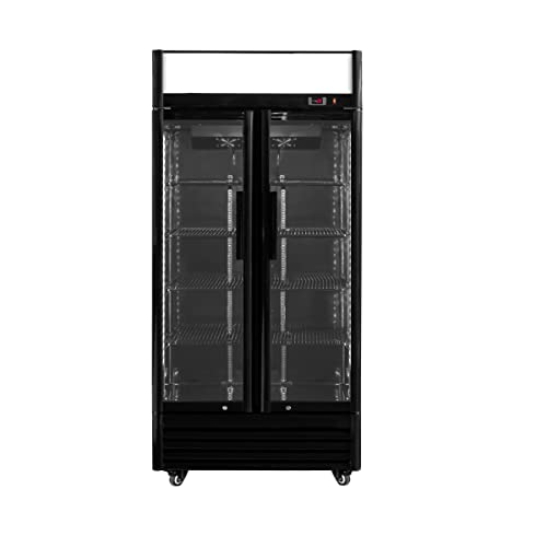 GGM Gastro | GKS630FNN-B | Getränkekühlschrank - 630 Liter - mit 2 Glastüren & Werbedisplay von GGM Gastro