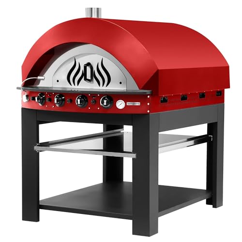 GGM Gastro | GPOE150R#UGE15 | Gas Pizzaofen - Rot - 9x 25cm - Manuell - inkl. Untergestell GGM Gastro | GPOE150R#UGE15 | Gas Pizzaofen - Rot - 9x 25cm - Manuell - inkl. Untergestell von GGM Gastro