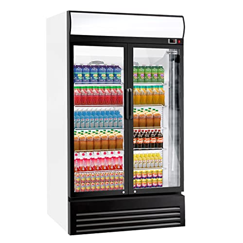 GGM Gastro | GKS908NK | Getränkekühlschrank - 880 Liter - mit 2 Glastüren & Werbedisplay von GGM Gastro