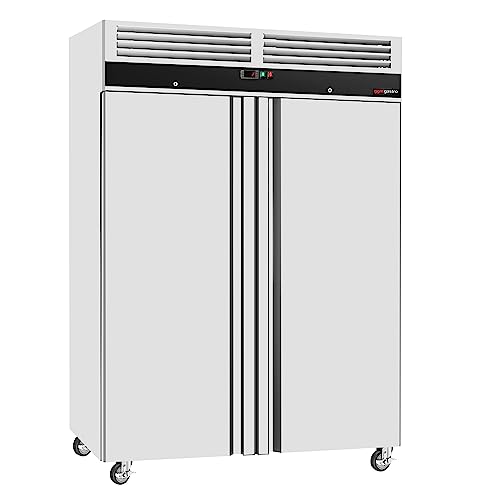 GGM Gastro Kühlschrank ECO - 1200 Liter - 2 Türen - Edelstahltür & Innenraum - Doppeltüriger Gewerbekühlschrank - Energieeffizientes Kühlsystem - 60 mm Isolierung - Digitales Thermostat - KS1200ND von GGM Gastro