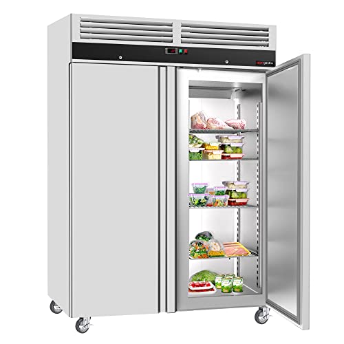 GGM Gastro | KSJ1400ND | Kühlschrank ECO - GN 2/1-1400 Liter - mit 2 Türen - Innenseite der Tür aus Edelstahl von GGM Gastro