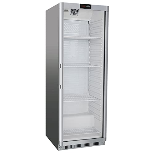 GGM Gastro Kühlschrank Premium - 400 Liter - Glastür - 130 W - Digitaler Thermostat - Automatische Abtaufunktion - Statische Kühlung - Edelstahl - KSS400HGN von GGM Gastro