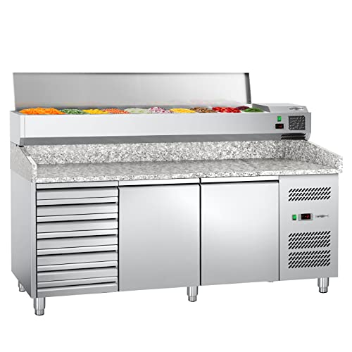 GGM Gastro | POJ208SND#AGG204END#07 | Pizzakühltisch ECO - 2000x800mm - mit 2 Türen & 7 Schubladen - inkl. Kühl-Aufsatzvitrine GGM Gastro | POJ208SND#AGG204END#07 | Pizzakühltisch ECO - 2000x800mm - mit 2 Türen & 7 Schubladen - inkl. Kühl-Aufsatzvitrine von GGM Gastro
