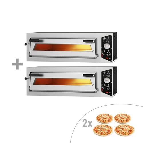 GGM Gastro | PP430#2 | (2 Stück) Elektro Pizzaofen - 4+4x 30cm - Manuell von GGM Gastro