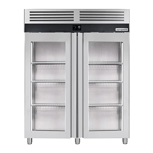 GGM Gastro | TF1400NDG-EF | Tiefkühlschrank Edelstahl PREMIUM - GN 2/1-1400 Liter - mit 2 Glastüren von GGM Gastro