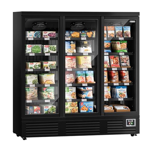 GGM Gastro | WTBL1100 | Wandtiefkühlregal - 1890mm - 1539 Liter - mit isolierten Glastüren & 5 Ablagen von GGM Gastro