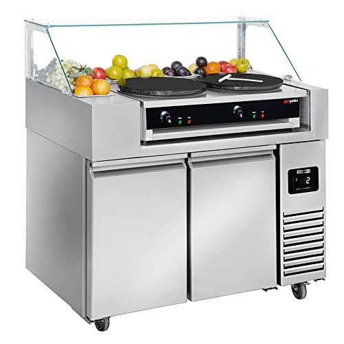 GGM Gastro | ZBF127DN#CGK40-2 | Zubereitungstisch - 2 Türen - für 9x 1/6 GN-Behälter - inkl. Crêpes-Gerät mit 2 Platten GGM Gastro | ZBF127DN#CGK40-2 | Zubereitungstisch - 2 Türen - für 9x 1/6 GN-Behälter - inkl. Crêpes-Gerät mit 2 Platten von GGM Gastro