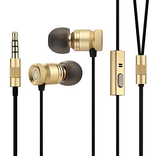 GGMM Nightingale EJ-102 Im Ohr geräuschunterdrückende Stereo Bass Metallkopfhörer Freisprech Kopfhörer Ohrhörer mit Mikrofon und Musikfernbedienung für iPhone Galaxy S4, S5 von GGMM