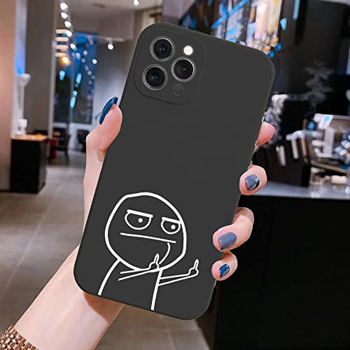 GGOIl Lustige Handyhülle für iPhone 12 7 8 Plus X XR XS Max Mittelfinger-Hüllen für iPhone 11 Pro Max Weiche Silikon-Rückenhülle, MF, Schwarz, V0464, Für iPhone 12 von GGOIl