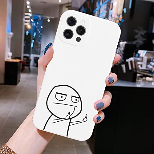 GGOIl Lustige Handyhülle für iPhone 12 7 8 Plus X XR XS Max Mittelfinger-Hüllen für iPhone 11 Pro Max Weiche Silikon-Rückseite Hülle,MF,Weiß,V0463,Für iPhone 12 Mini von GGOIl