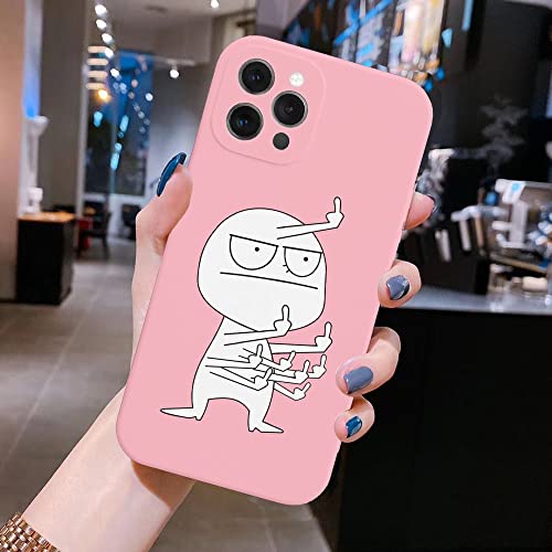 GGOIl Lustige Handyhülle für iPhone 12 7 8 Plus X XR XS Max Mittelfinger-Hüllen für iPhone 11 Pro Max Weiche Silikon-Rückseiten-Hülle, MF, Pink, V0465, für iPhone 12 von GGOIl
