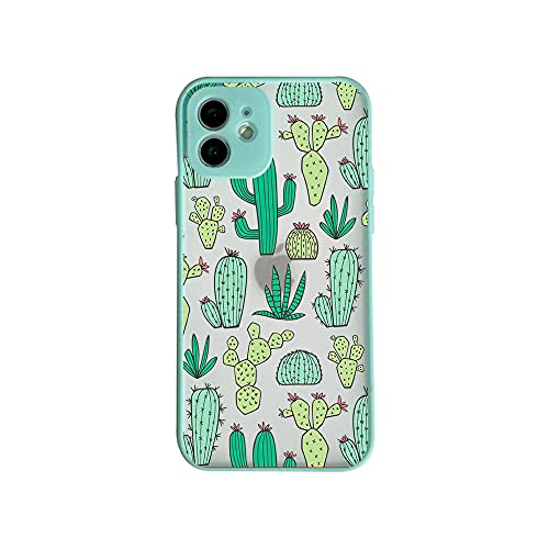 GGOIl Personalisierte Mode-Kaktus-Blumen-Handy-durchsichtige Hülle für iPhone 7 8 Plus X Xs Max Xr 11 12 Mini Pro Max TPU-Abdeckung 2021, A1, für iPhone 12 von GGOIl