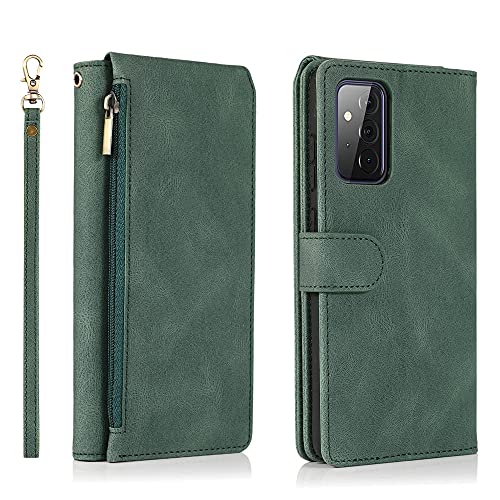 Hülle für Samsung Galaxy A50 A70 A21S A31 A51 S71 A12 A32 A52 A72 S20 S21 FE Ultra S10 S9 Plus Leder Karten Flip Handytaschen,grün,Für Galaxy S21 FE von GGOIl