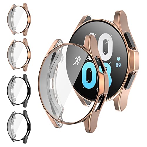 GGOOIG 4-Stück Hülle für Samsung Galaxy Watch 5 44mm Schutzfolie Schutzhülle,TPU Schlanke Stoßfeste Vollständige Abdeckung Case für Samsung Galaxy Watch 5 44mm Displayschutzfolie von GGOOIG