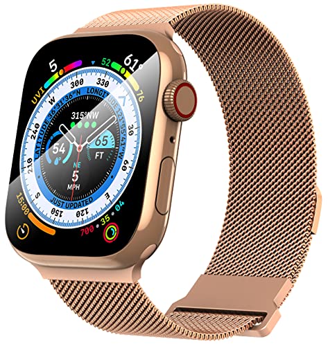 GGOOIG Armband für Apple Watch 41mm 40mm 38mm Ersatzarmbänder,Galvanisieren Edelstahl Armbänder Magnetische Watch Band für Apple Watch Series 9/8/7/6/5/4/3/2/1/SE von GGOOIG