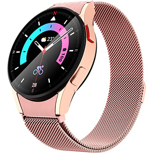 GGOOIG Metall Armband für Samsung Galaxy Watch 5/4 40mm 44mm/Galaxy Watch 5 Pro 45mm/Galaxy Watch 4 Classic 42mm 46mm,304 Edelstahl Mesh Metall Magnet Ersatzarmband für Samsung Galaxy Watch von GGOOIG