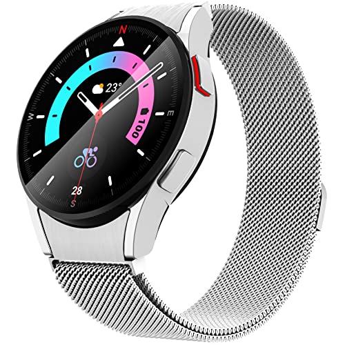 GGOOIG Metall Armband für Samsung Galaxy Watch 5/4 40mm 44mm/Galaxy Watch 5 Pro 45mm/Galaxy Watch 4 Classic 42mm 46mm,304 Edelstahl Mesh Metall Magnet Ersatzarmband für Samsung Galaxy Watch GGOOIG Metall Armband für Samsung Galaxy Watch 5/4 40mm 44mm/Galaxy Watch 5 Pro 45mm/Galaxy Watch 4 Classic 42mm 46mm,304 Edelstahl Mesh Metall Magnet Ersatzarmband für Samsung Galaxy Watch von GGOOIG