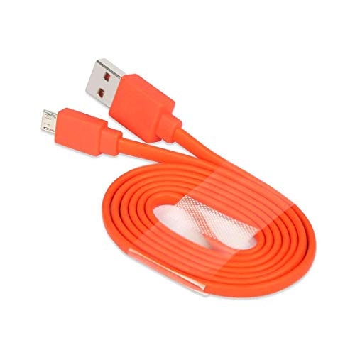 Ersatz-Micro-USB-Kabel, flaches Ladekabel, kompatibel mit JBL Charge 2 3, Flip 2 3 4, Pulse 2 Go, Clip Plus, Micro II, Trip, Charge 2 Plus Lautsprecher UE Booms (1 m) Orange von GGZZ