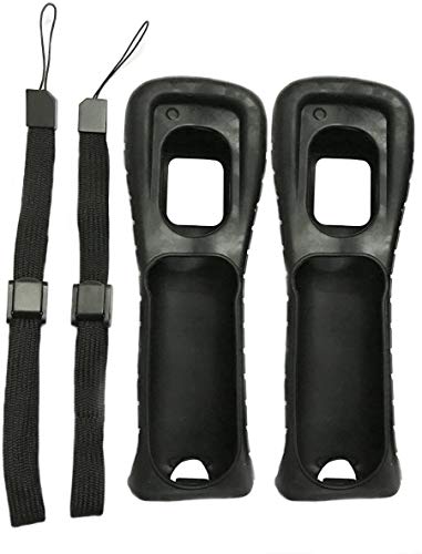 2 x Silikon-Schutzhülle mit Handschlaufe, Ersatz für Wii-Fernbedienung (schwarz) von GGZone