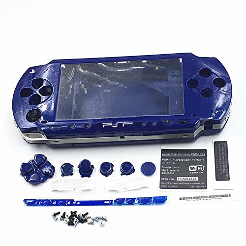 Gehäuse mit Knöpfen und Schraubendrehern für PSP 1000, 1001, 1002, 1003, 1004, Fat Phat PSP, Blau von GGZone