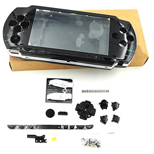Gehäuse mit Knöpfen und Schraubendrehern für PSP 1000 1001 1002 1003 1004 Fat Phat PSP (schwarz) von GGZone