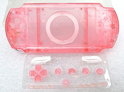 Gehäuse mit Tasten und Schraubendrehern für Sony PSP 1000 1001 1002 1003 1004 Fat Phat PSP (transparent) Rot von GGZone