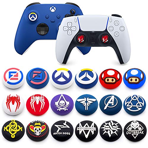 Joystick-Kappen aus Silikon für Daumenstick für PS5, PS4, PS3, Xbox 360, Xbox One, Xbox One X, Elite Controller (Farbe 4), 2 Stück von GGZone
